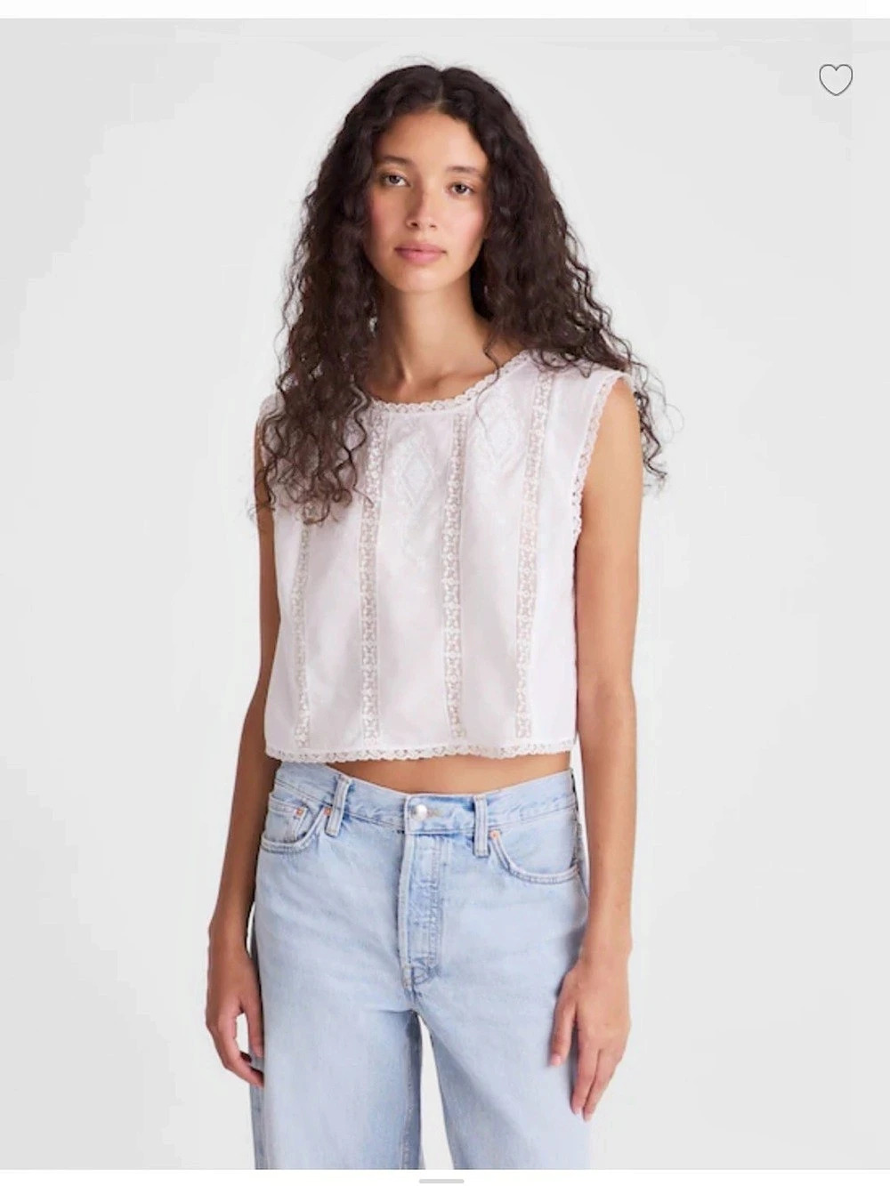 Madewell Lace-Trim Delicate Sleeveless Top cotton NWT